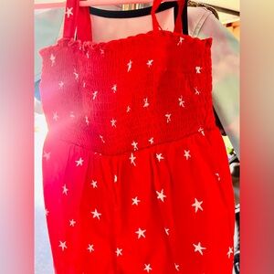 Duo! Okie Dokie Red and White Star Jumpsuit & Stars and Stripes Red Tulle Dress